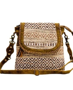 Myra Bag Rater Handarbeit Leder Fell & Canvas mit Conchos Taschen Neu mit Etikett Handtasche Neu - Bild 1 von 9