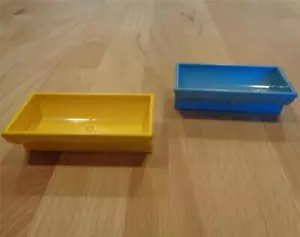 2 LEGO DUPLO Water or Food TROUGH # 4882 ~ Horse Accessory - Yellow & Blue - Picture 1 of 1