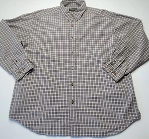 Eddie Bauer Men's Long Sleeve Button-Down Multicolor Checkered Shirt LARGE - Picture 1 of 9