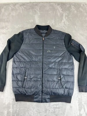 Chaqueta POLO Ralph Lauren Performance Talla Grande Negra Puffer Bomber Manga Larga Foto 1 de 4