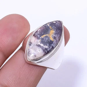 Anello in argento sterling 925 con agata pizzo laguna naturale - Messico S.9,5 R_9491_285_66 - Foto 1 di 2