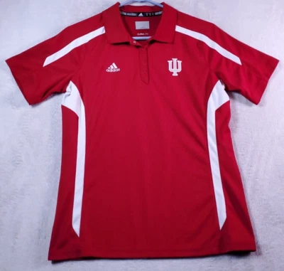 Indiana Hoosiers Basketball adidas Polo Shirt Womens Small Red Logo Climalite - Image 1 of 4