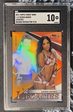 2021 Topps Finest WWE Sasha Banks Legacies L-12 Orange Refractor /25 SGC 10 🎆