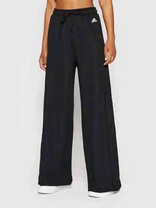 Adidas X Zoe Saldana Womens Size XL Black Blue Wide Leg Track Pants HB1473/HL226 - Picture 1 of 12