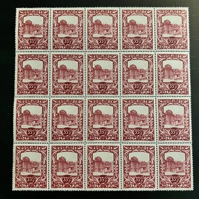 Sellos de Austria 1947 como nuevos 35+15G #B215 hoja completa, biblioteca nacional de Viena Foto 1 de 2