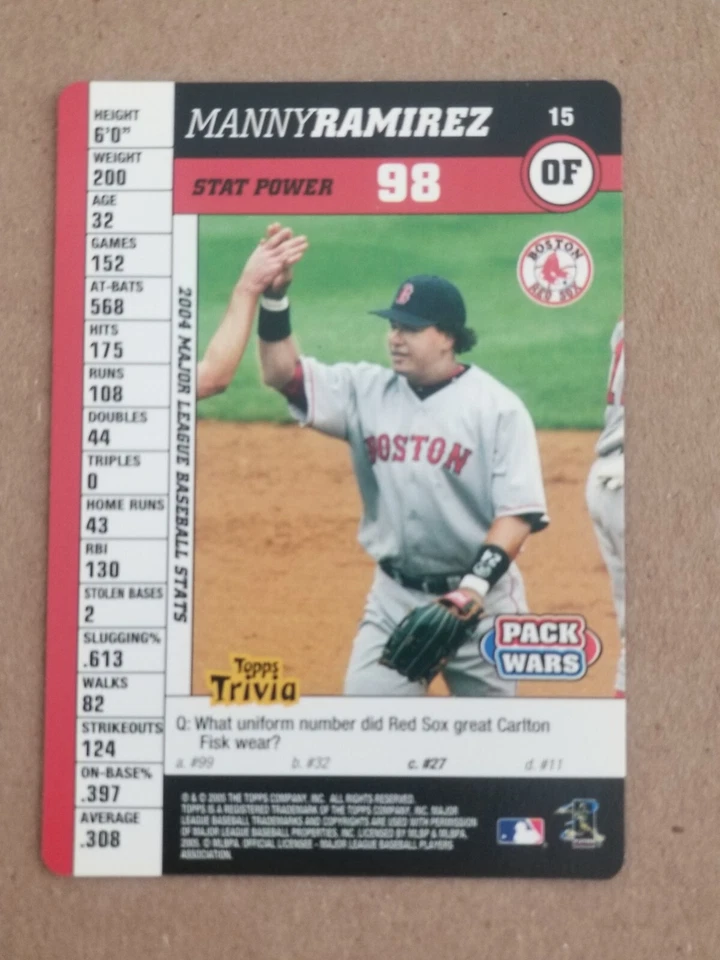 2005 Manny Ramirez Topps Pack Wars #15 Red Sox - Image 1 of 2
