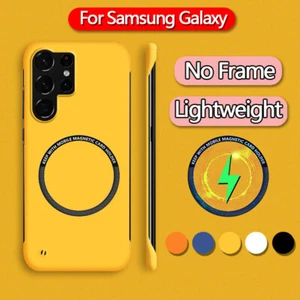 For Samsung S24 S22 S25 Ultra S23 FE A56 Frameless Magnetic Magsafe Case Cover - Picture 1 of 18
