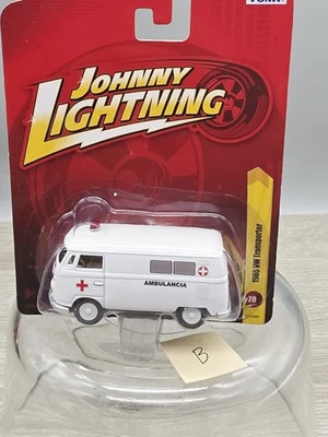 Ambulancia Johnny Lightning 1965 VW Transporter 20 blanca (B) Foto 1 de 4