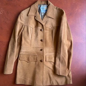 Vintage 1970s Suede Leather Jacket Coat Hippie - Picture 1 of 9