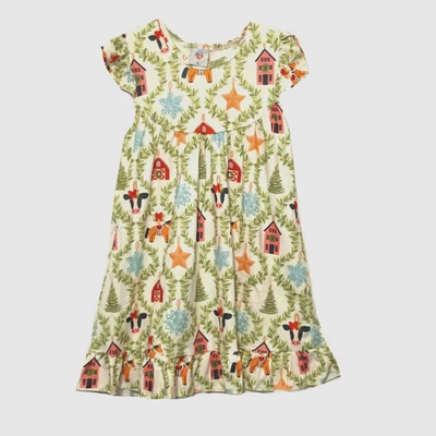 Nuevo Vestido de Navidad con Volantes para Niñas de Vacaciones 4T Sedoso Suave Manga Flutter Foto 1 de 4