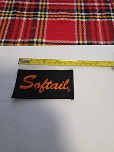 Harley-Davidson 4 in. Softail Embroidered Emblem Sew-On Patch, Black/orange  - Picture 1 of 2