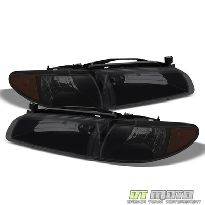 Faros L+R Blk Smoke 1997-2003 Pontiac Grand Prix con par de luces de señal de esquina Foto 1 de 4