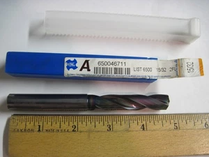 15/32" (.4688) Solid Carbide Drill, Thru Coolant, 140°, 3xD, OSG 650046711 - Picture 1 of 4