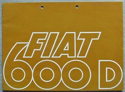 Folheto de vendas de carros conversíveis e sedã FIAT 600D 1969 #2500 - Imagem 1 de 4