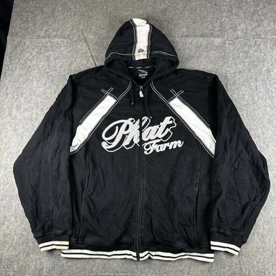 De Colección Phat Farm Chaqueta con Capucha Cremallera Completa Para Hombres XL Negra Patinador Grunge Rave Pesada Foto 1 de 4