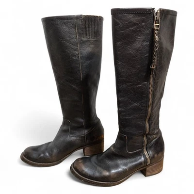 Botas Lucky Brand Hesper para mujer talla 10/40 negras desgastadas motociclista cremallera grunge Foto 1 de 4