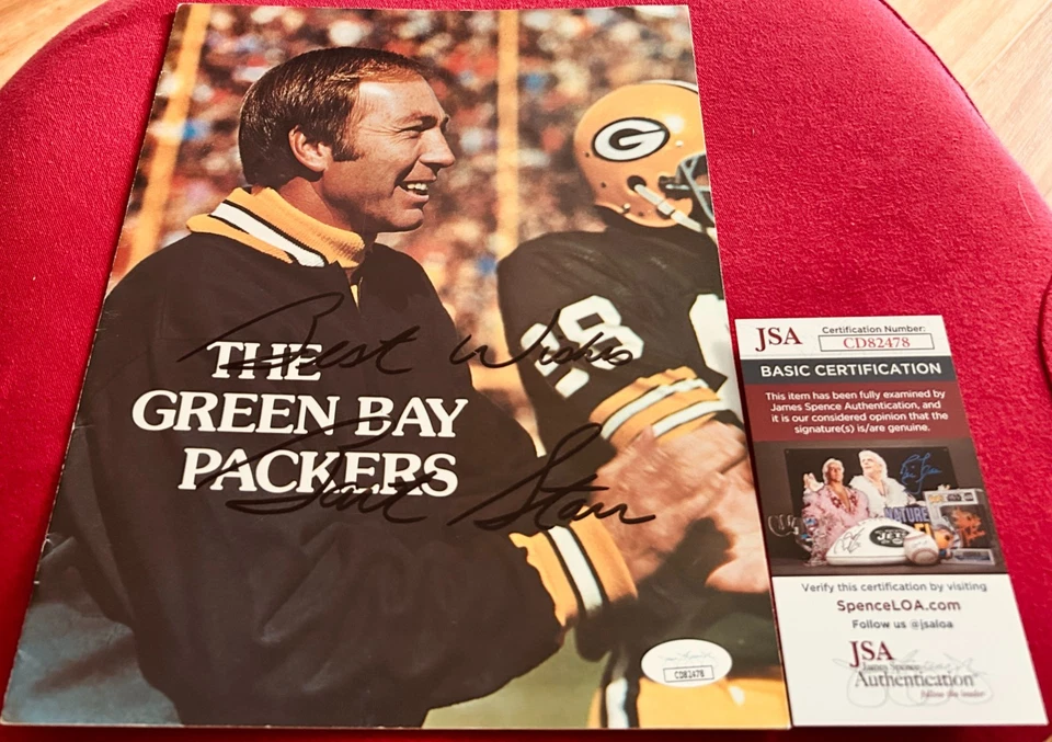 Bart Starr signed autographed auto 1978 1979 Packers magazine w/ Best Wishes JSA - Image 1 of 2