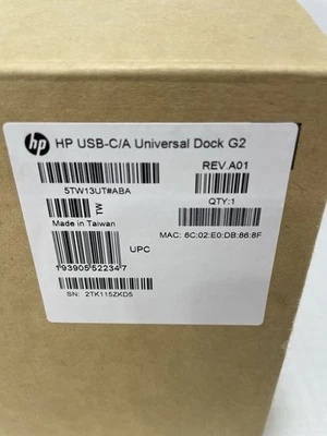 New HP USB-C/A Universal Dock G2 5TW13UT#ABA Docking Station - Image 1 of 3