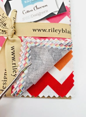 Riley Blake 5" Charm Pack Cotton Chevron - 24 Pieces Zig Zag Stripes - Image 1 of 4