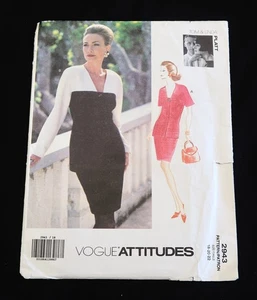 RETRO VOGUE TOM & LINDA PLATT 1992 DRESS PATTERN 2943 SIZES 16 - 20 UNCUT - Picture 1 of 4
