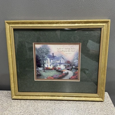 Impresión artística enmarcada de colección años 90 Thomas Kinkade Home is Where the Heart Is certificado de autenticidad bíblico Foto 1 de 4
