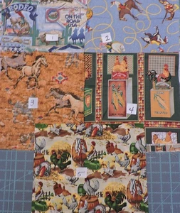 Fünf (5) - 100 % Baumwolle ein halber Yard - Western- und Country-Drucke - Bild 1 von 6