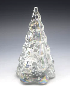 SILVESTRI KUNSTGLAS IRISIERTER GLAS WEIHNACHTSBAUM MIT SCHNEE 5,5 ORIGINAL ETIKETT - Bild 1 von 9