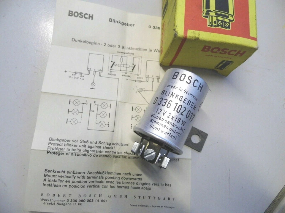 Bosch, Flasher, 12V 2x15W or 2x18W, for BMW 3200CS, 1961-1965, M 742 - Image 1 of 2