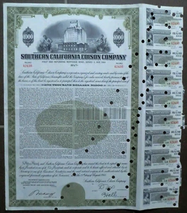 Southern California Edison Company, 6 1/8% Debenture 1966 due 1991 (1.000 $) + C - Bild 1 von 1