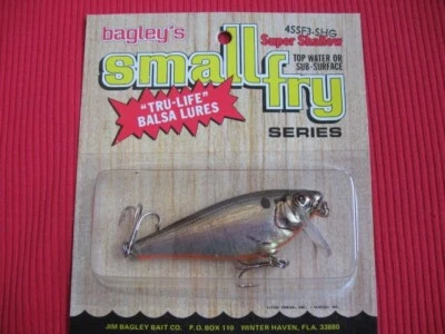 VINTAGE Bagley Small Fry Shad 3" All Brass 4SSF3-SHG Fishing Lure - MIP - Image 1 of 4
