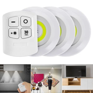 Wireless Dimmable Push LED Light Remote Control Lamp Cabinet Bedside Lights - Picture 1 of 29