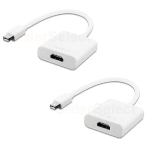 2 Mini Display Port DP Thunderbolt to HDMI Adapter Cable for MacBook Pro Air Mac - Picture 1 of 6