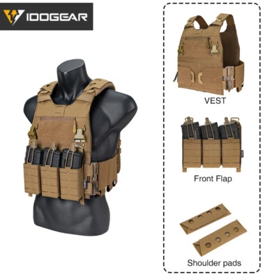 IDOGEAR Tactical Vest FCSK 3.0 FERRO Fast Release Plate Carrier 5.56 Triple Camo - Image 1 of 4