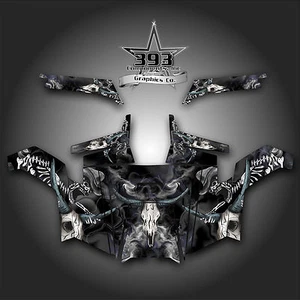 Polaris RZR 900 XP UTV Wrap Graphics Decal Kit 2011-2014 Skull Rider Grey - Picture 1 of 1