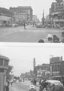 Lot of 2 Vintage 1950s Photos Tokyo Japan Downtown People Businesses - Picture 1 of 4