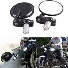 Motorcycle 3" Round 7/8" Handle Bar End Rearview Side Mirrors Fit Honda Harley