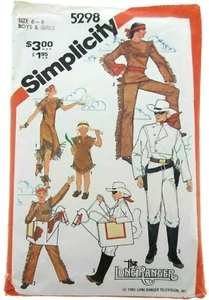 Simplicity Vintage Chest 25-27" Lone Ranger Costume Children's Sewing Pattern - Imagen 1 de 2