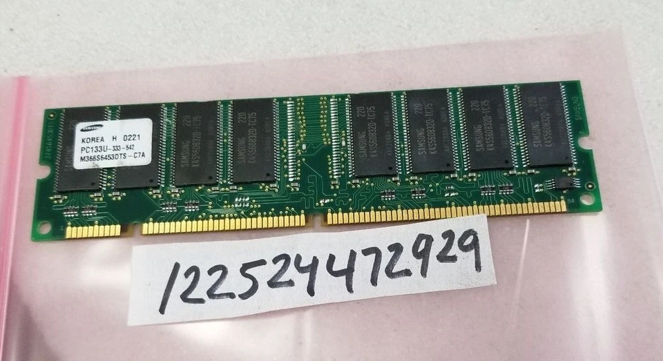 512MB SDR SDRAM 133MHZ PC133 SD 168PIN NON-ECC DOUBLE-SIDED LOW DENSITY  - Image 1 of 1