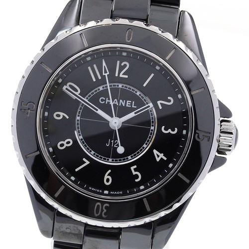Orologio da donna CHANEL J12 H5695 ceramica nera data quadrante nero quarzo_835429