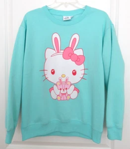 Hello Kitty Sanrio Women's Pullover Sweatshirt Green Size Medium NWT - Picture 1 of 7