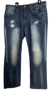 Buffalo David Bitton Driven-X Straight Stretch Distressed Jeans Size 36 x 32 - Picture 1 of 12