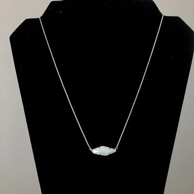 Kendra Scott Beth Collar Ajustable Plata Con Piedra Blanca Delicado Foto 1 de 4