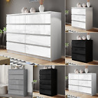 High Gloss Chest Of Drawers Bedside Cabinet Tall Wide Storage Bedroom Furniture