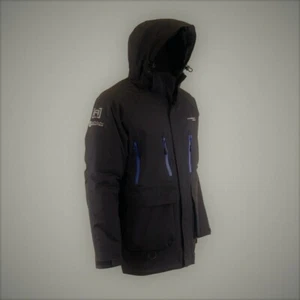 Clam Outdoors Ice Armor Rise Black (Blue Zippers) Float Parkas CHOOSE YOUR SIZE! - Picture 1 of 8