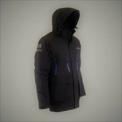 Clam Outdoors Ice Armor Rise Black (Blue Zippers) Float Parkas CHOOSE YOUR SIZE! - Image 1 of 4