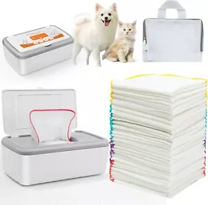 36 Pcs Dog Towels for Drying Pets Absorbent Soft Reusable Wipes with Container - Picture 1 of 11