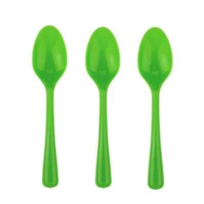 Lime Green Reusable Plastic Spoons Bpa Free Pack of 20 Birthday Party Supplies - image 1 of 3