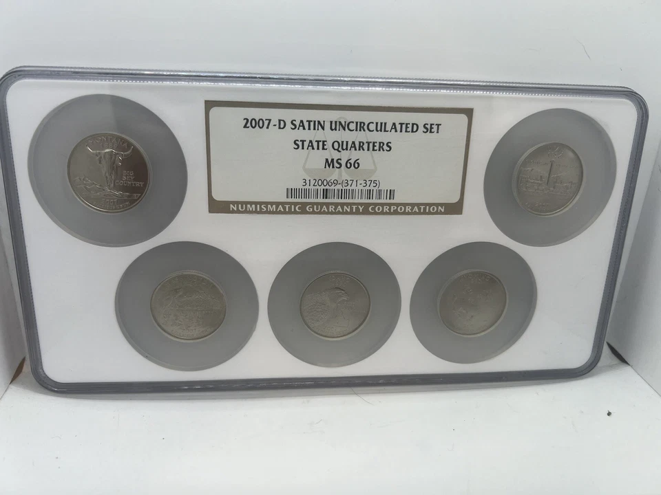 2007 D Satin Uncirculated Set State Quarters NGC MS66#531 - Image 1 of 2