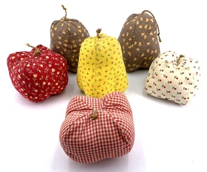 Cloth Fabric Fruit Apples and Pears Lot of 6 Cottagecore Farmcore Cotton 4" - Picture 1 of 8