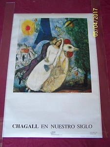 CHAGALL EN NUESTRO SIGLO / Los Novios de la Torre Eiffel 1991 SIGNIERTES Museumsplakat - Bild 1 von 7